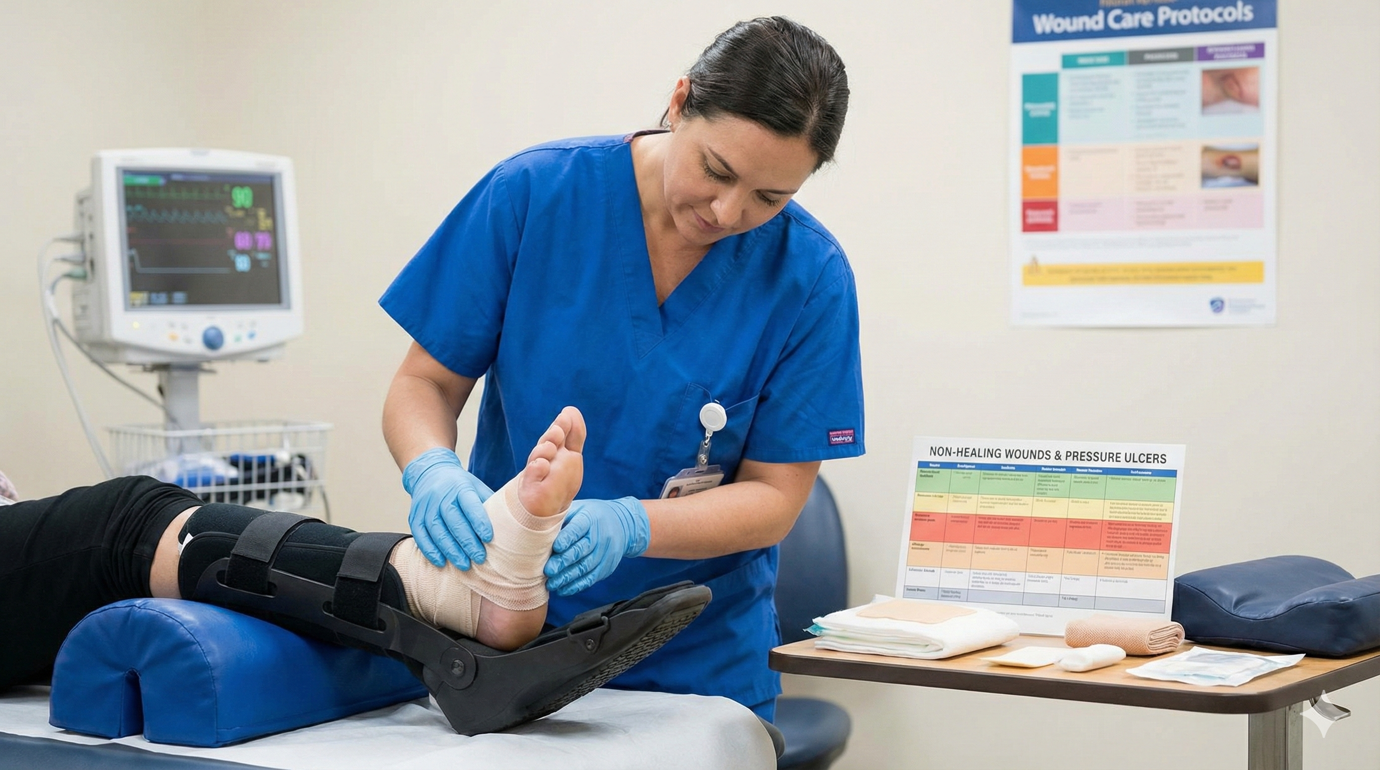 Non-healing and pressure wounds