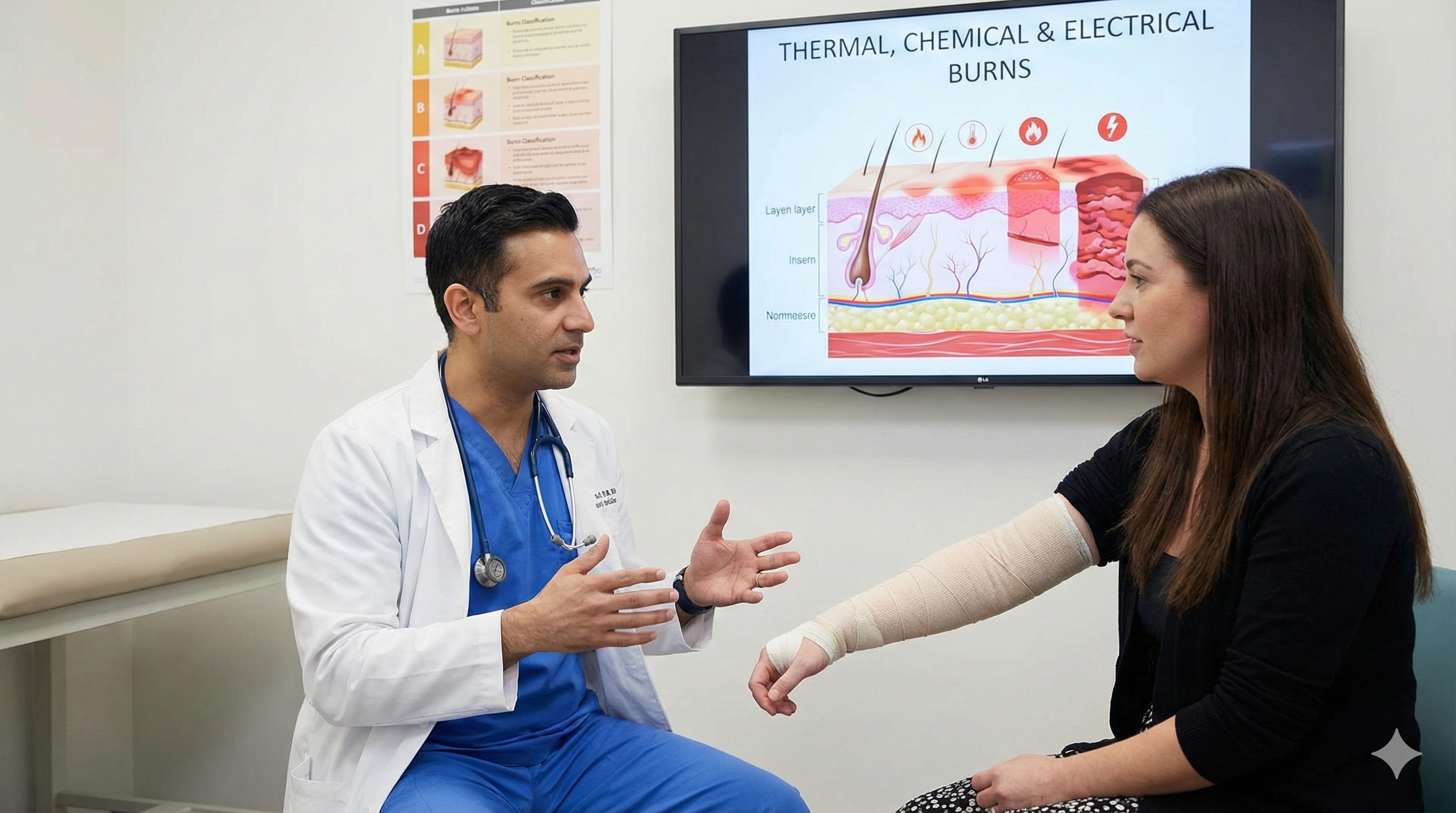 Thermal chemical and electrical burns treatment